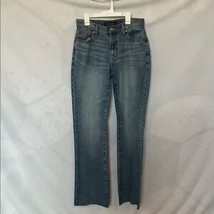 Aeropostale Mid-Rise Medium Wash Straight Leg Blue Jeans